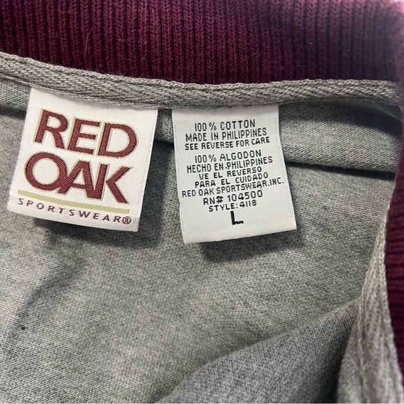 Red Oak Sportswear Men’s Texas A&M Polo Collar Shirt Gray & Maroon Large Cotton - Picture 5 of 7